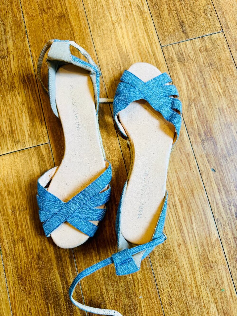 Marais USA Chambray Ankle Strap Espadrille Sandals - 7.5